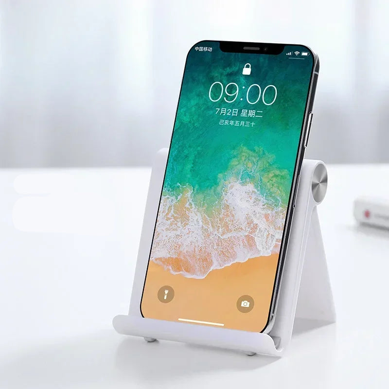 Adjustable Folding Tablet Stand – Desktop Holder for 7.9" to 11" Tablets & Mobile Phones - White