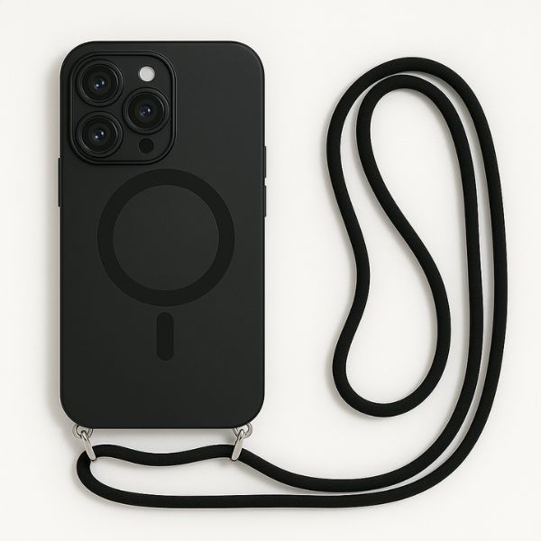 Crossbody Lanyard Magsafe Case For iPhone - Black