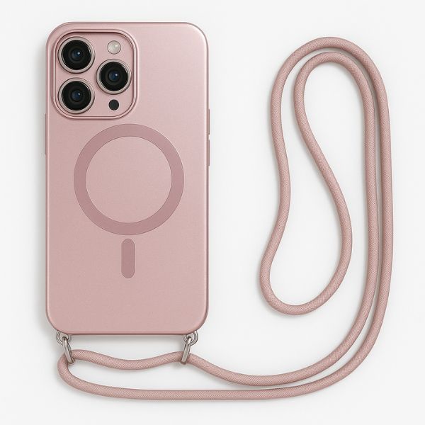 Crossbody Lanyard Magsafe Case For iPhone - Pink