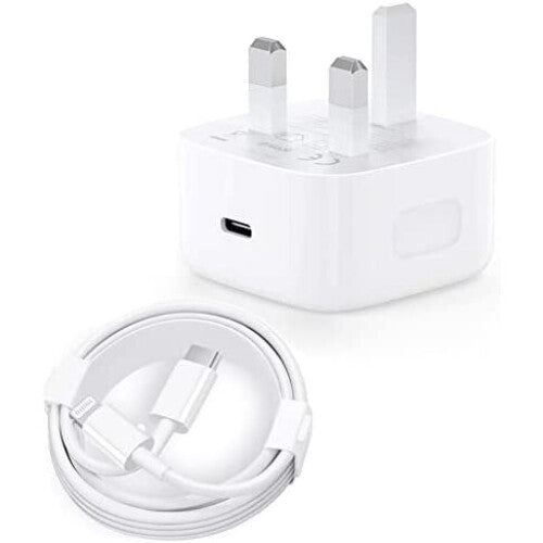 Dual Set | 20W Fast Charging Mains Wall Plug & USB-Lightning Cable