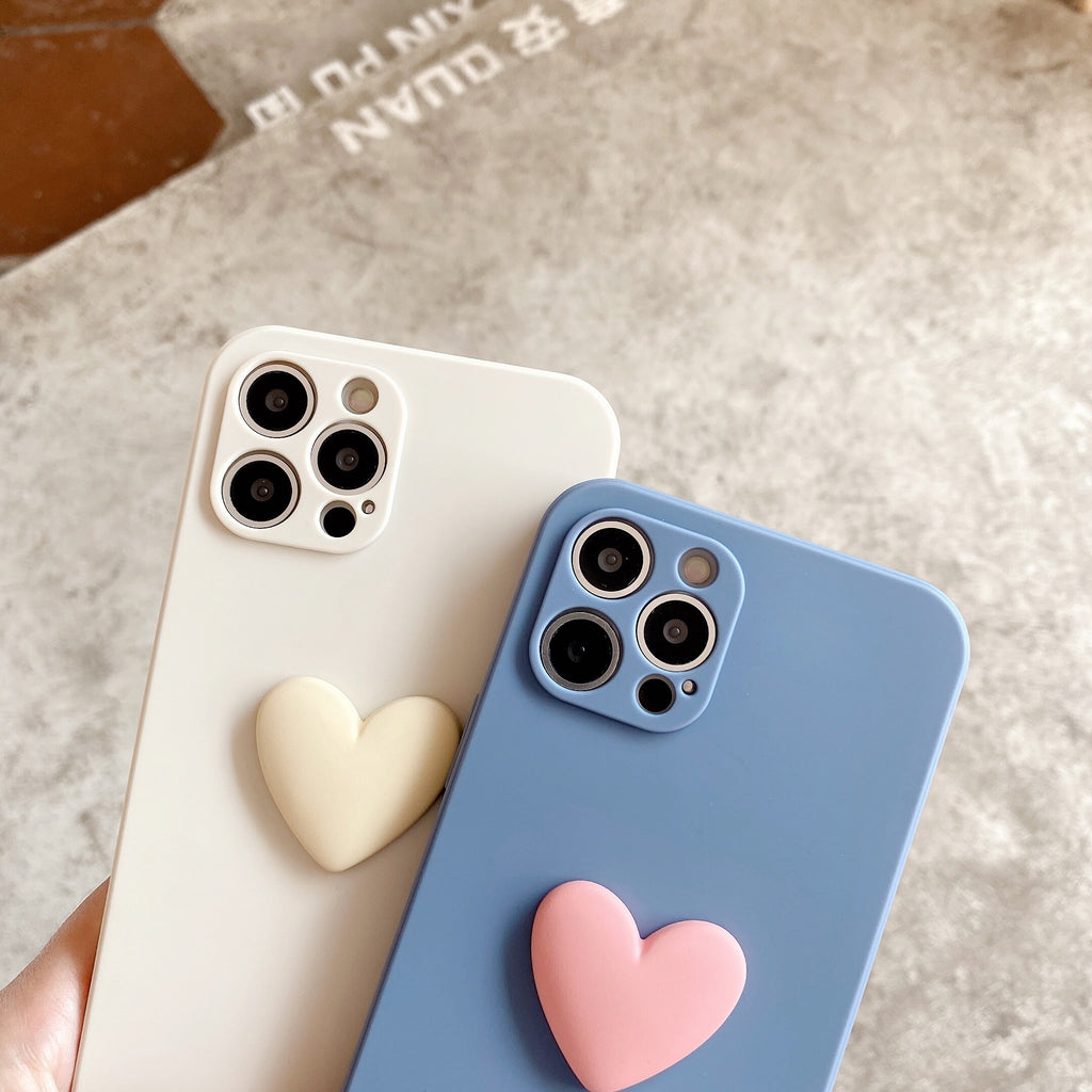 Matte Silicone Big Love Heart Phone Case for iPhone - Case Monkey