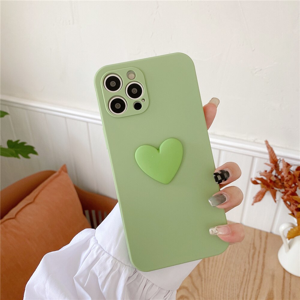 Matte Silicone Big Love Heart Phone Case for iPhone - Case Monkey