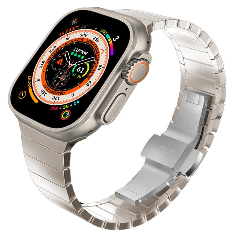 Silver Link Bracelet Watch Strap for Apple Watch