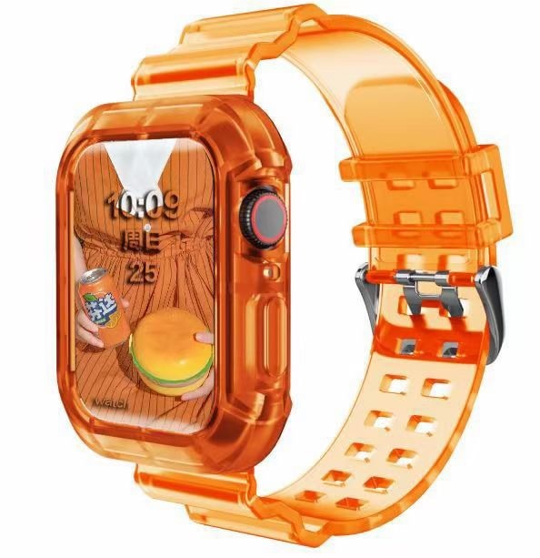 Transparent Orange Silicone Band Strap for Apple Watch