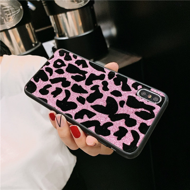 Pink Glitter Leopard Phone Case For Samsung - Case Monkey