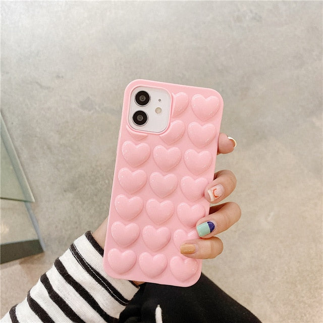 3D Love Heart Phone Case for iPhone - Case Monkey